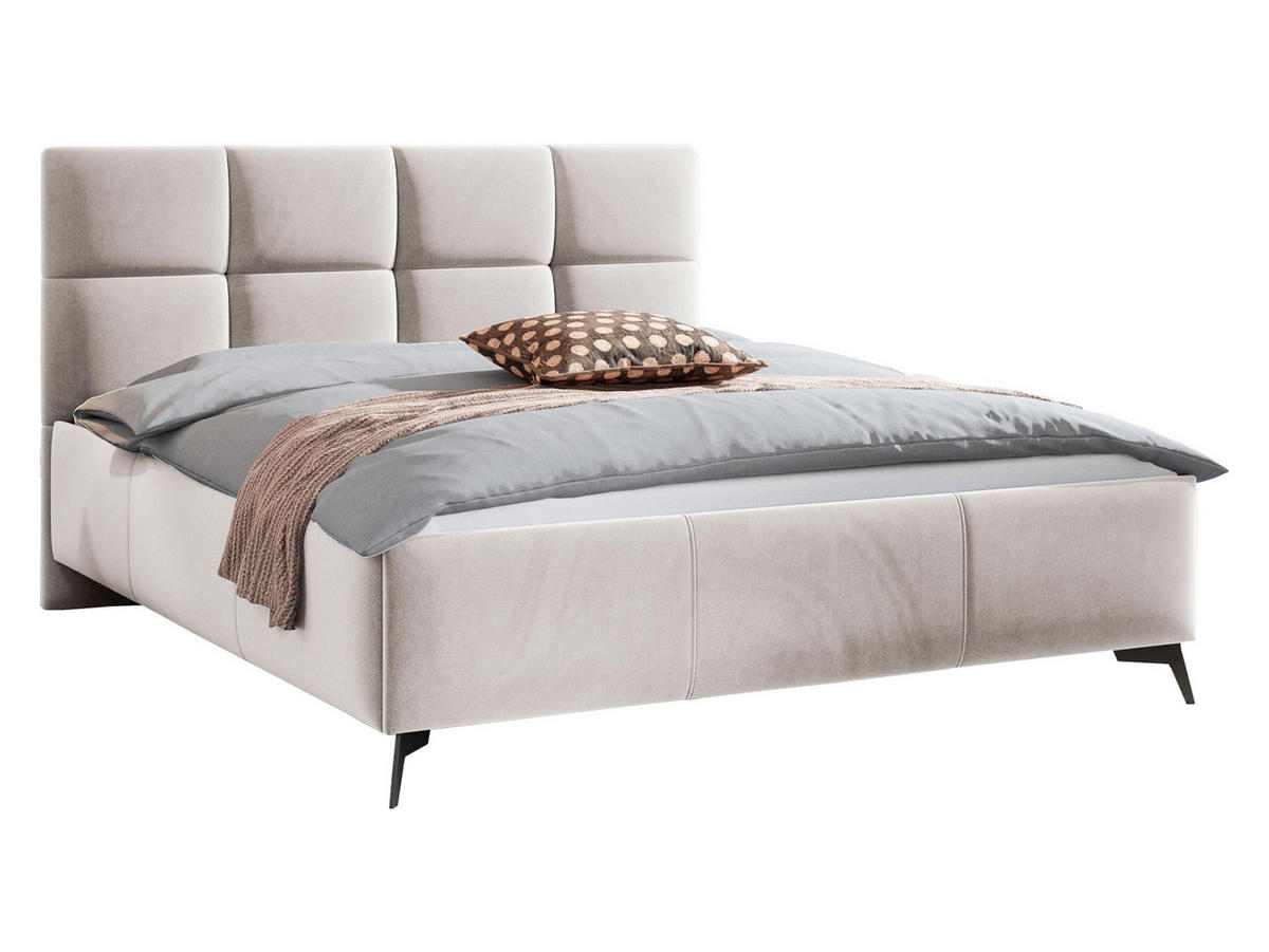POLSTERBETT Genua - Beige/Schwarz, Holz/Holzwerkstoff (160/200cm) - MIRJAN24