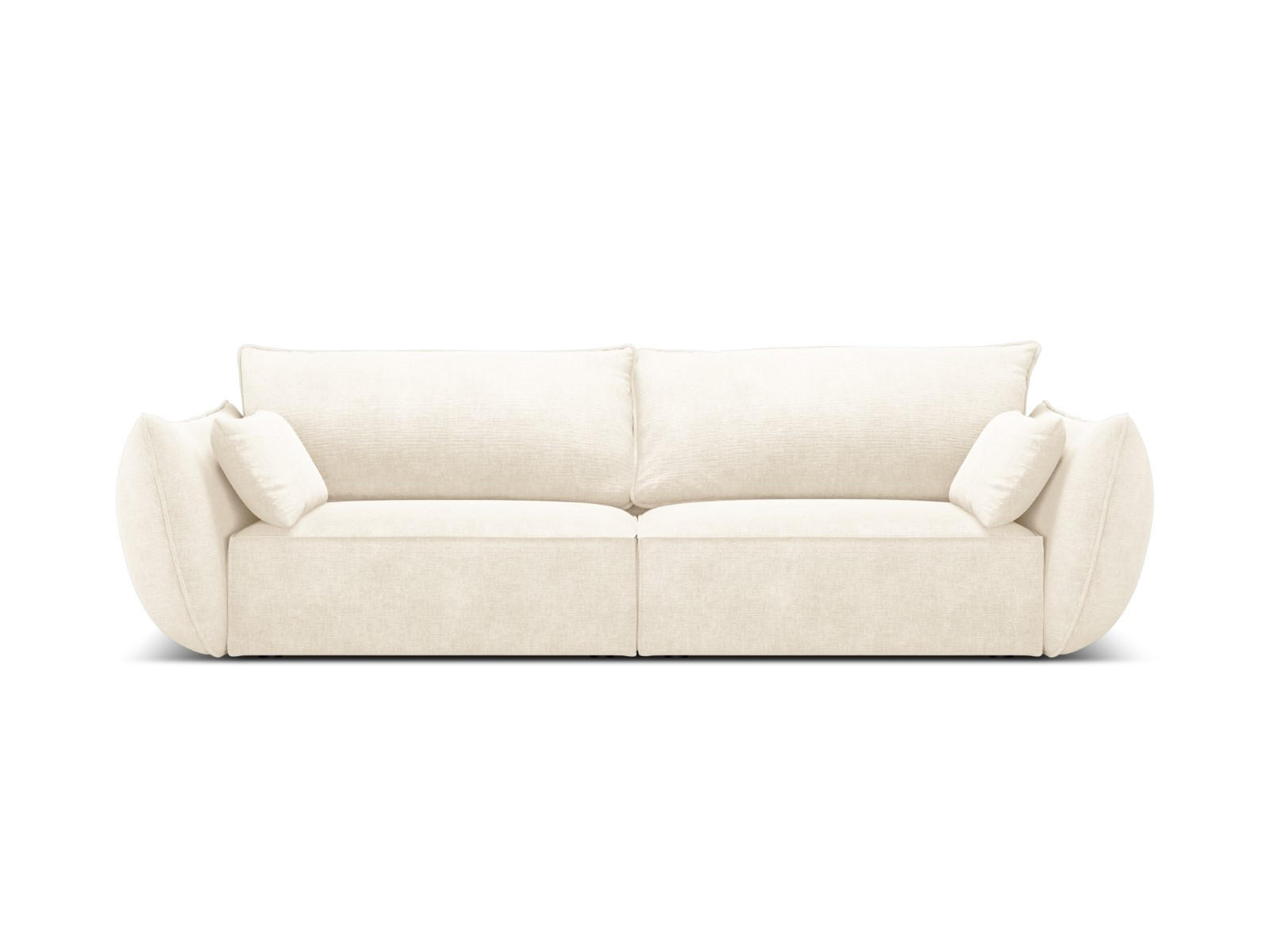 SOFA Kaelle aus Chenille-Stoff leichtes beige 3 Sitzplätze - Creme, Textil (100/85/208cm) - Micadoni