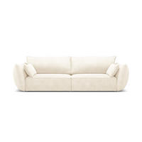 SOFA Kaelle aus Chenille-Stoff leichtes beige 3 Sitzplätze - Creme, Textil (100/85/208cm) - Micadoni