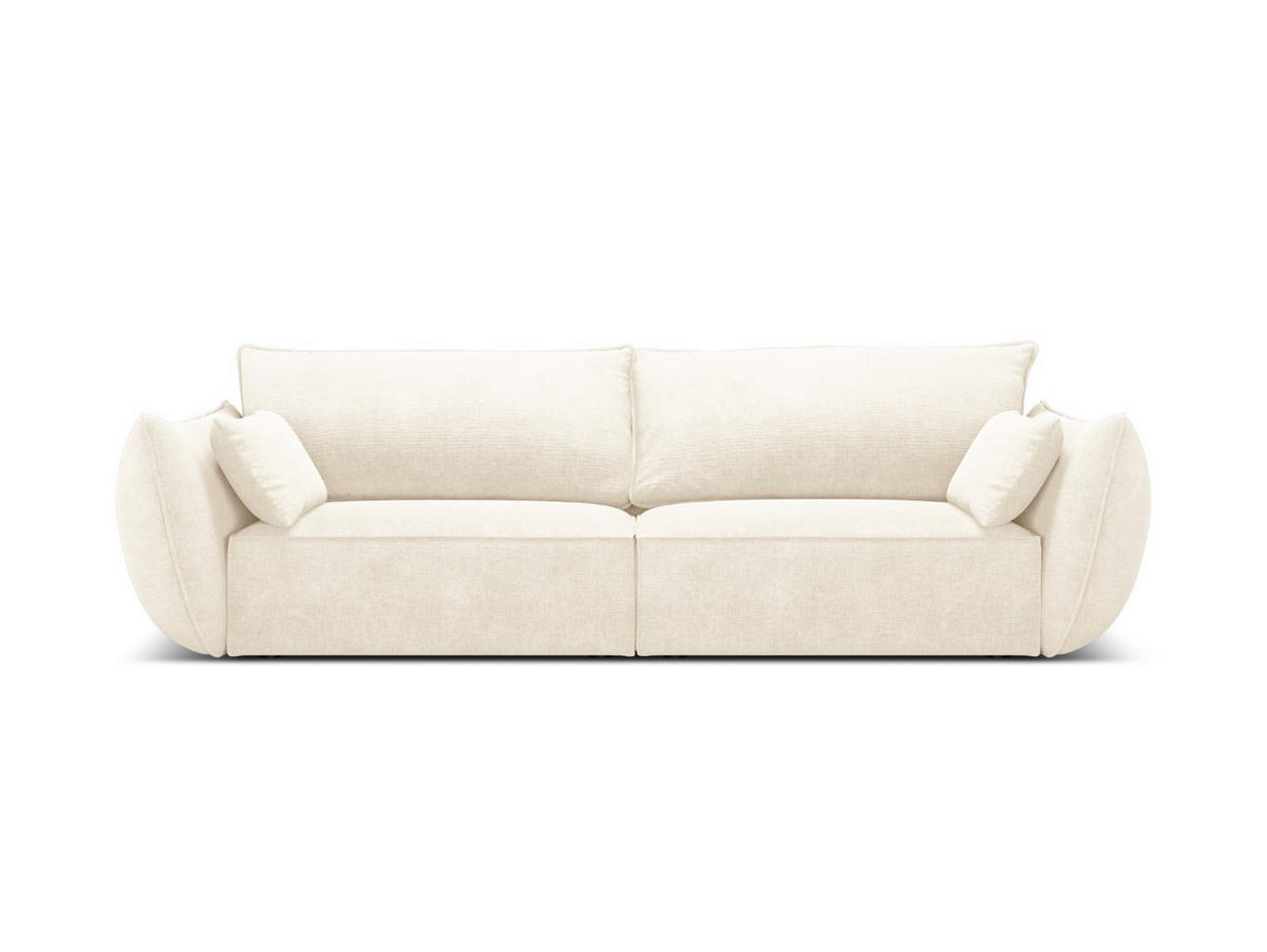 SOFA Kaelle aus Chenille-Stoff leichtes beige 3 Sitzplätze - Creme, Textil (100/85/208cm) - Micadoni