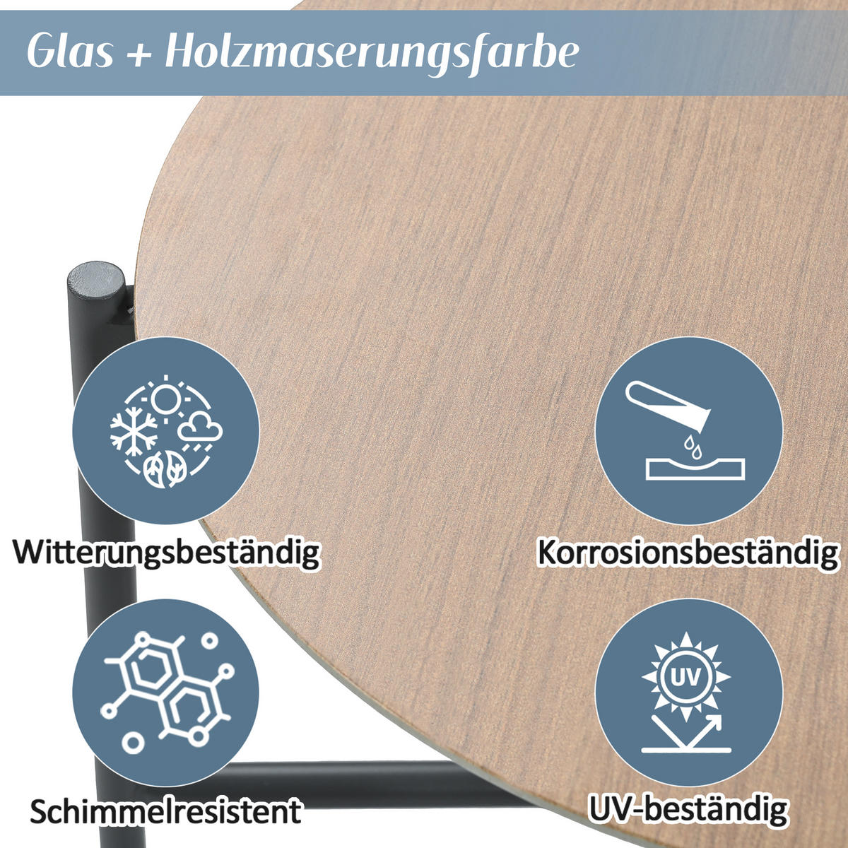 GARTENSET Eck Mit Sofa Couchtisch Hocker Grau & Glastisch - Grau, Textil - FLIEKS