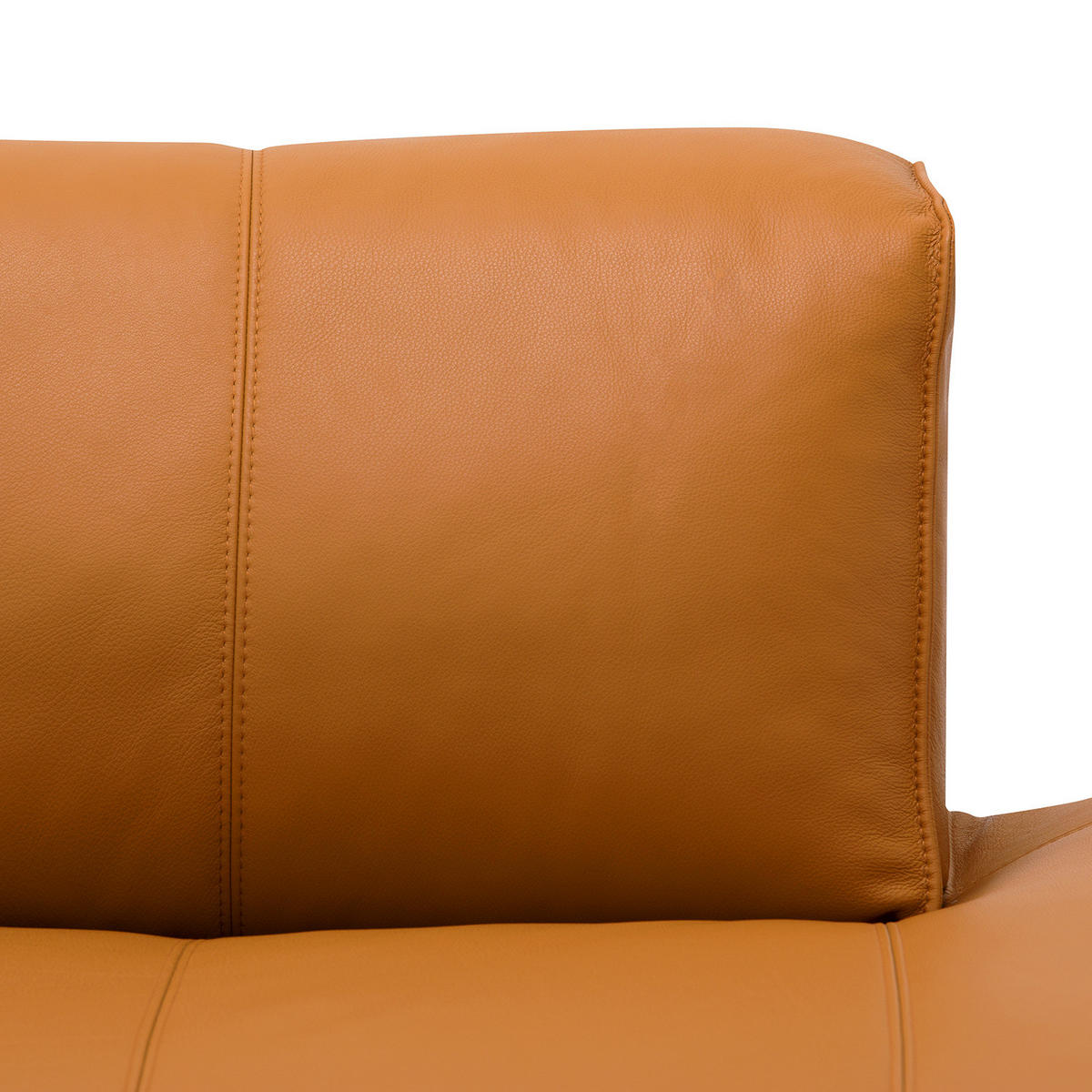 3-SITZER ECKSOFA mit Recamiere - Cognac/Schwarz, Leder/Kunststoff (295/231cm) - home24