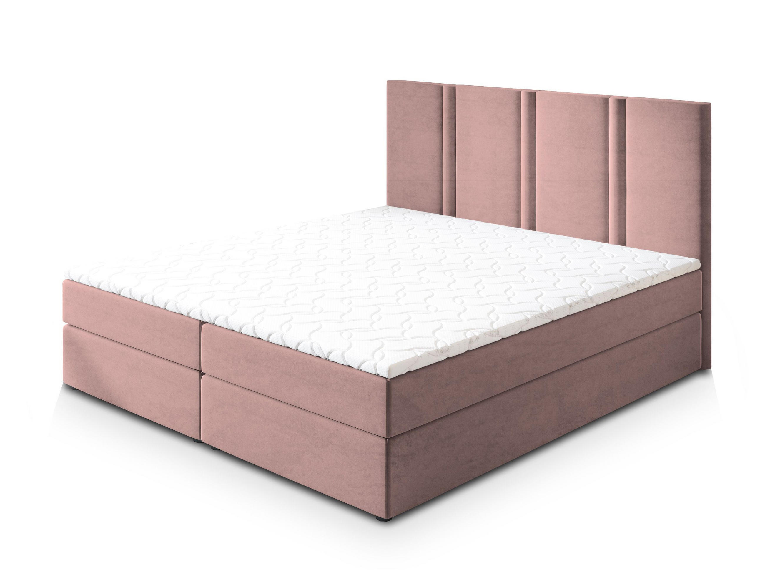BOXBETT LARIO 180x200 cm mit Matratze und Topper - Rosa - Rosa, Holz (180/200cm) - MASSENO