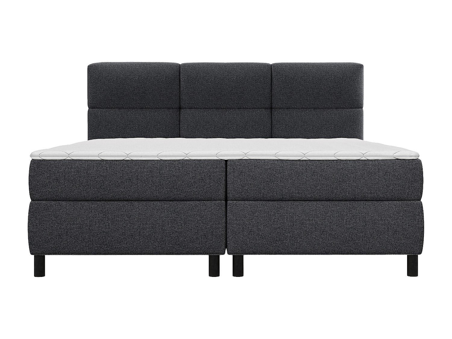 BOXSPRINGBETT - 2 Personen - stoff - anthrazitgrau Lodi - Anthrazit, Textil (90/200cm) - Vente-Unique