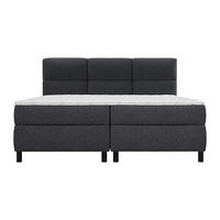BOXSPRINGBETT - 2 Personen - stoff - anthrazitgrau Lodi - Anthrazit, Textil (90/200cm) - Vente-Unique