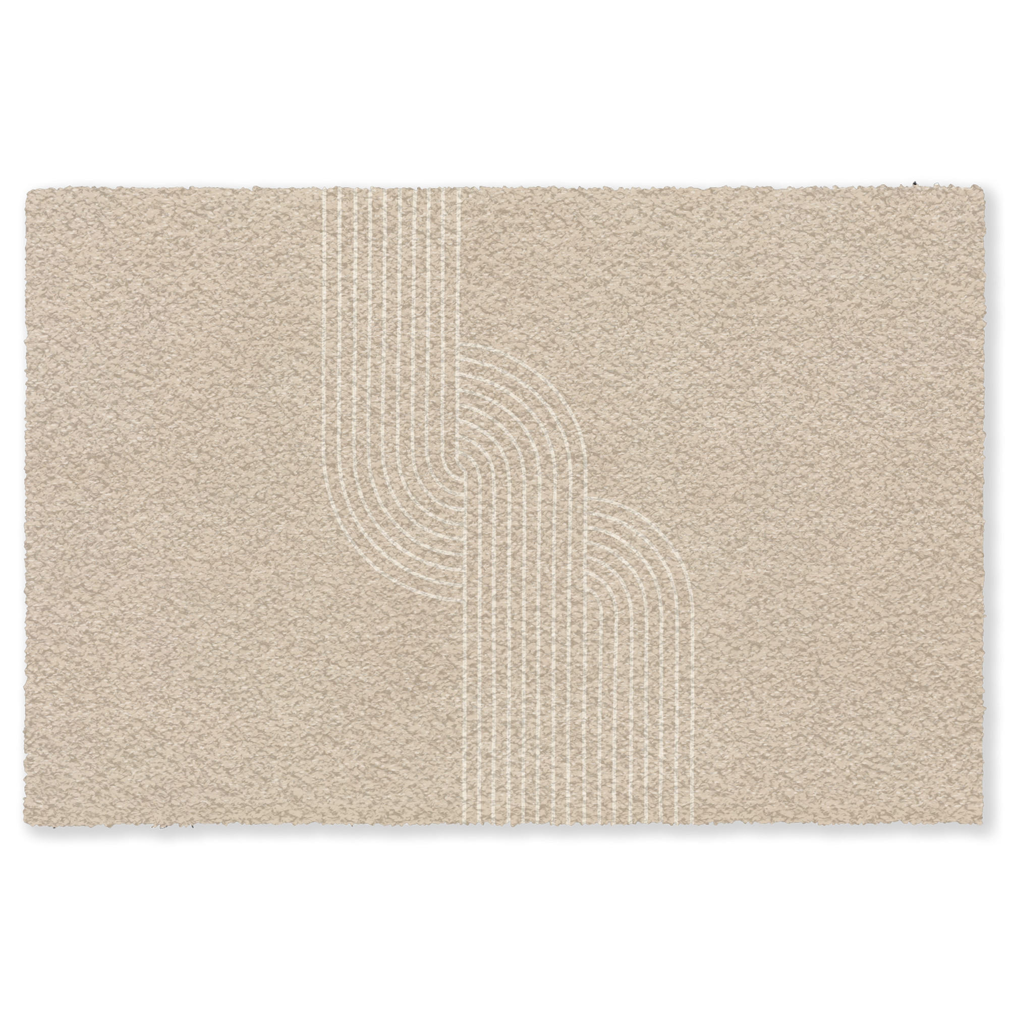 FUSSMATTE Parallele Linien - Leichte Textur - Beige Türmatte 180x120 cm - Beige, Kunststoff (180/120cm) - MuchoWow