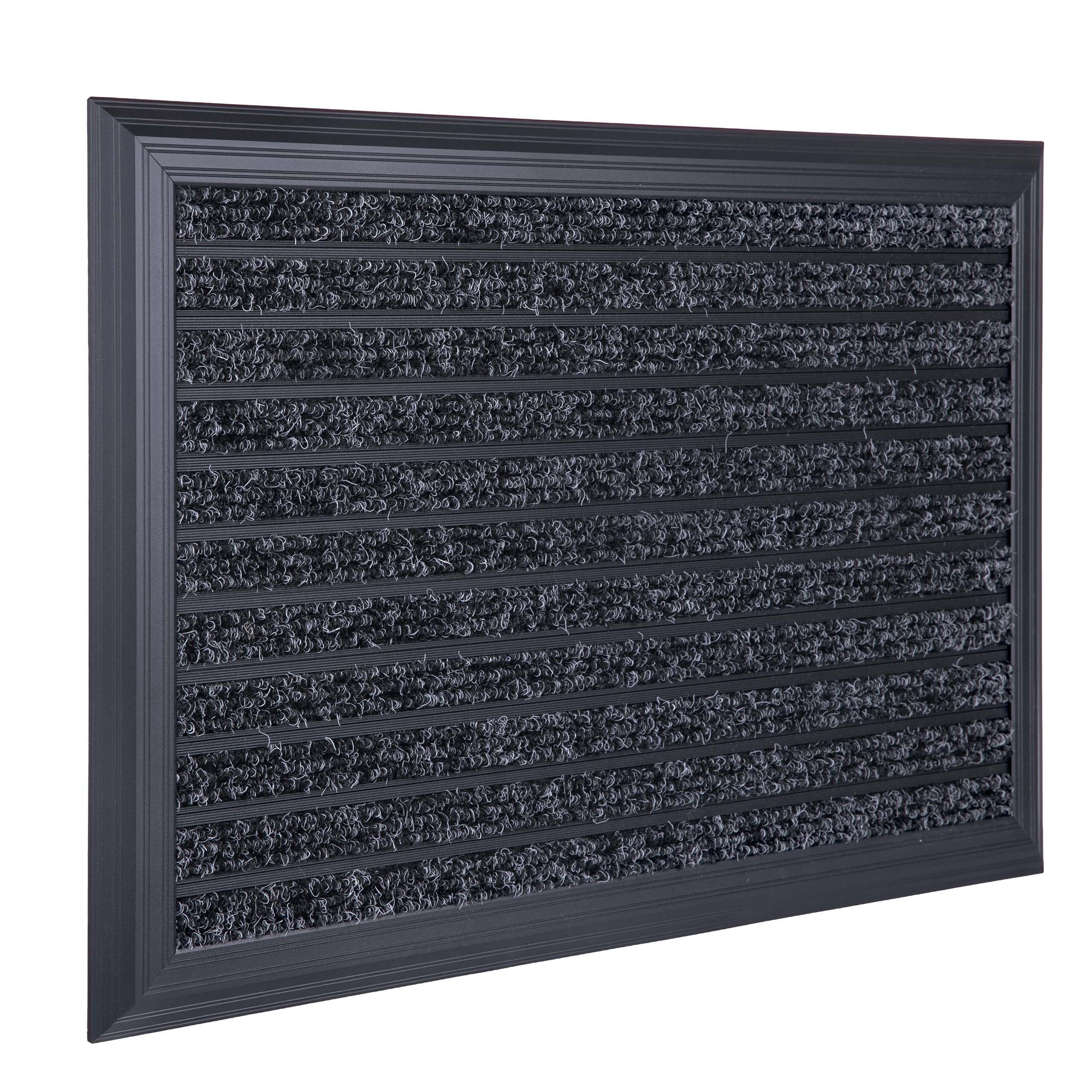 ROHOŽ - čierna, kov/textil (80/50cm) - Relaxdays