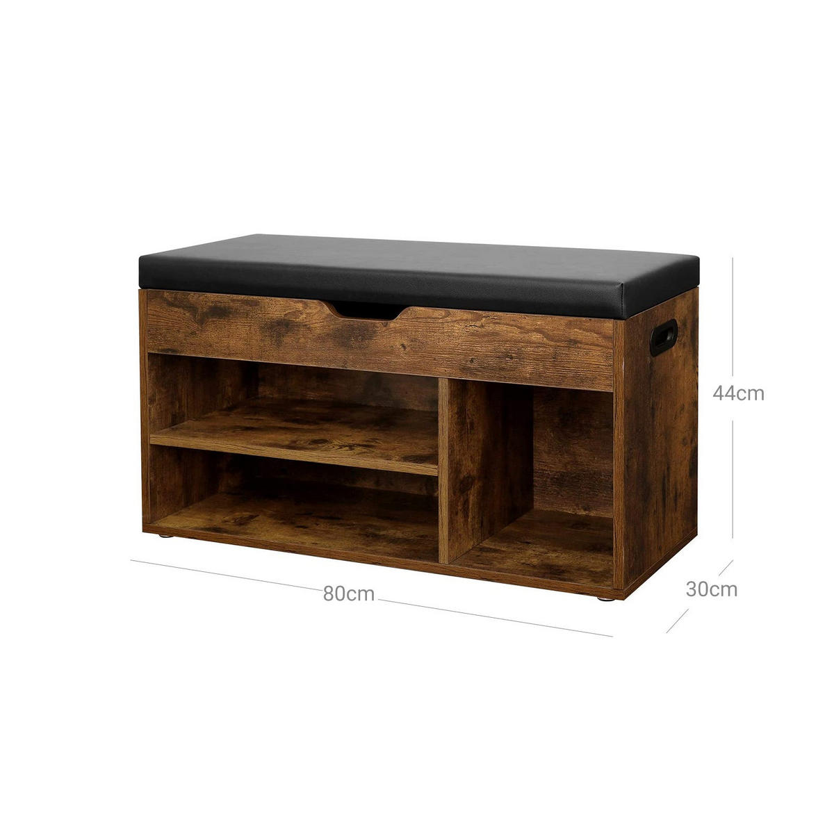SCHUHBANK - Braun, Holzwerkstoff (30/44/80cm) - Hansiro