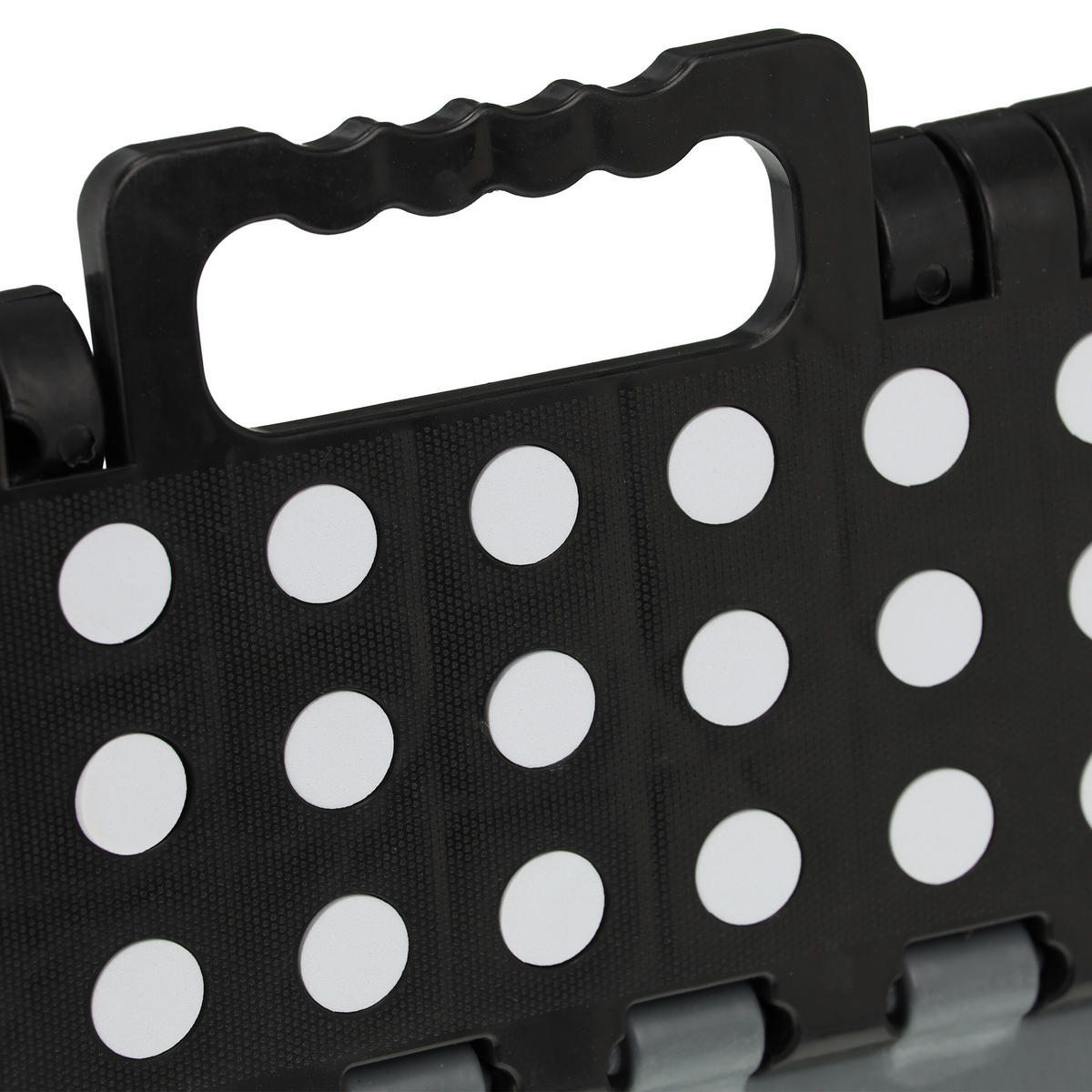 KLAPPHOCKER - Schwarz/Grau, Kunststoff/Textil (35/22/28cm) - Relaxdays