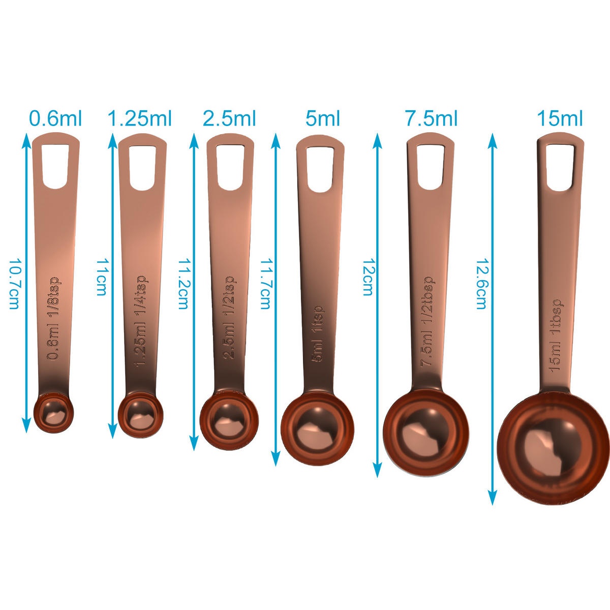 MESSLÖFFEL SET (6-tlg.) - Roségold, Metall (0.015L) - Intirilife