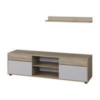 ŽIVÁ STĚNA Berno Sonoma/bílá - bílá/Sonoma dub, kompozitní dřevo (139.8/38.9/35.4cm) - Vicco