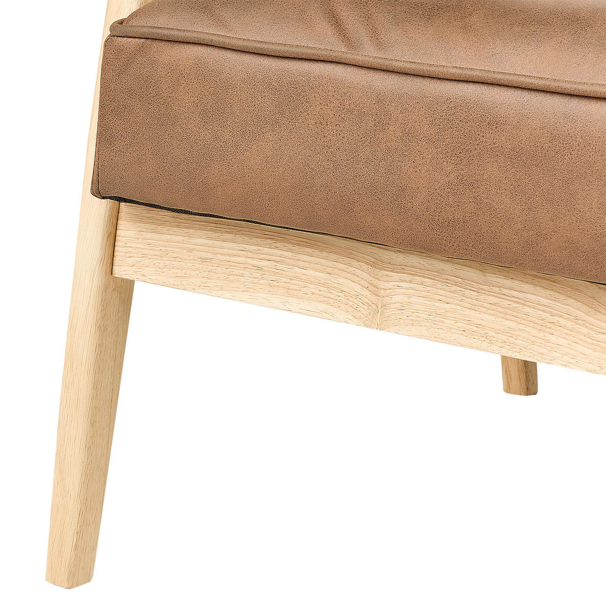 SESSEL Braun Leknes - Hellbraun/Braun, Kunststoff (62/79/74cm) - Beliani