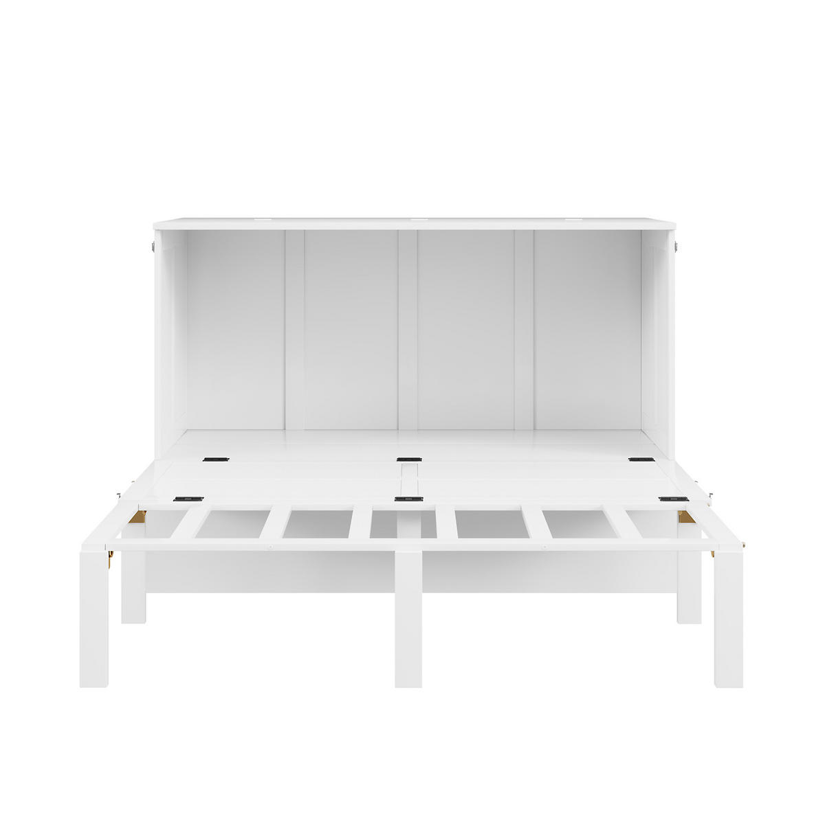 KLAPPBETT 140/200 cm vertikal in Weiß – platzsparend mit Stauraum - Weiß, Holz (140/200cm) - BEAOK