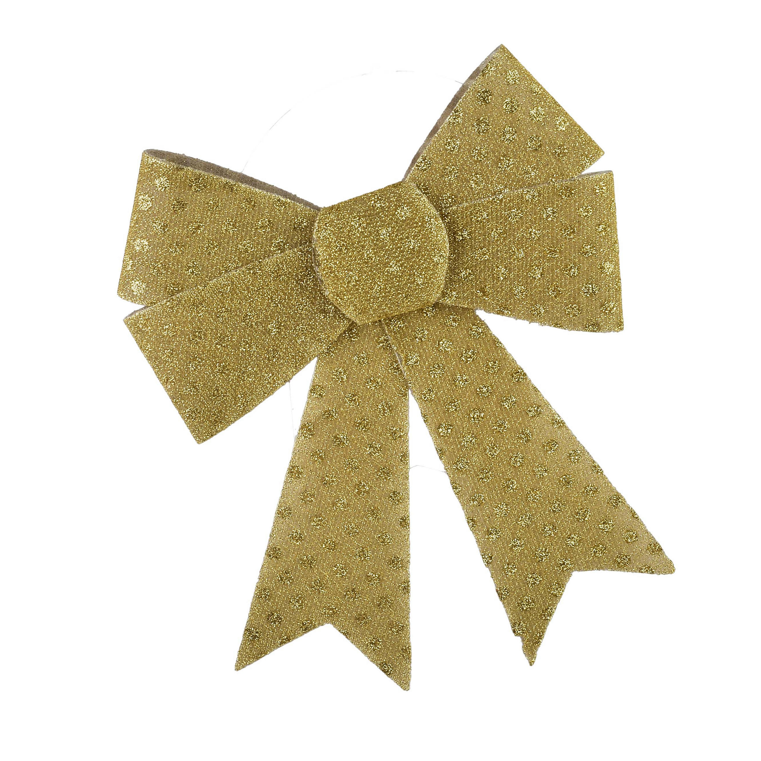 SCHLEIFE Santa Lila Gold 22x22x25 cm Kunststoff - Goldfarben, Kunststoff (22/25/22cm) - Mondex