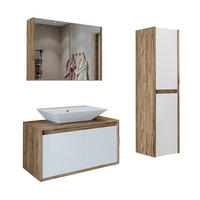 BADMÖBEL Set ATLANTIC-100 4-teilig - Eiche Bianco, Holzwerkstoff (100/150/45cm) - Roomart