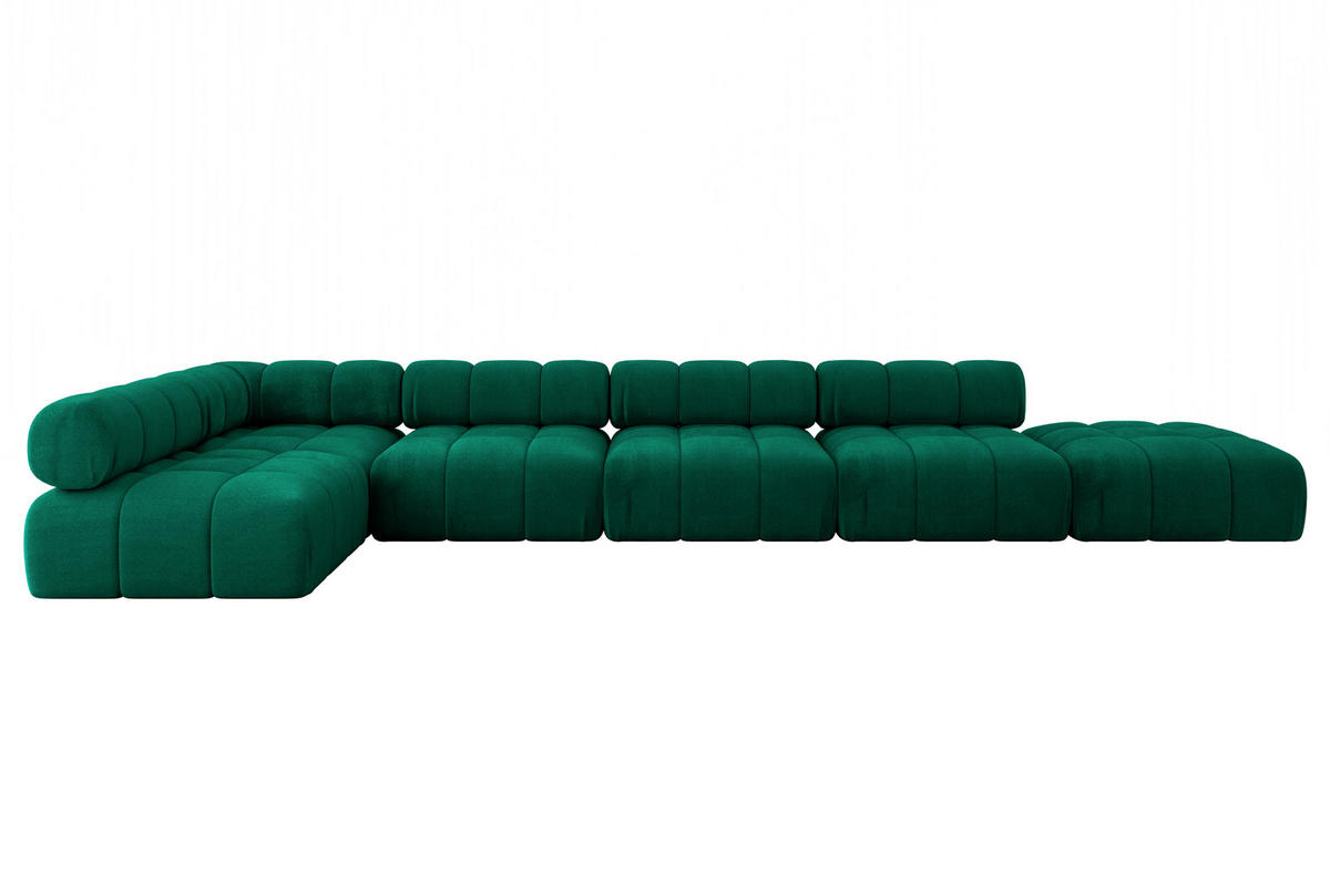 ECKSOFA modulares Sofa Favio-L3 - 475x190x70 cm Dunkelgrün Velours - Dunkelgrün, Holzwerkstoff/Textil (475/190cm) - ALTDECOR