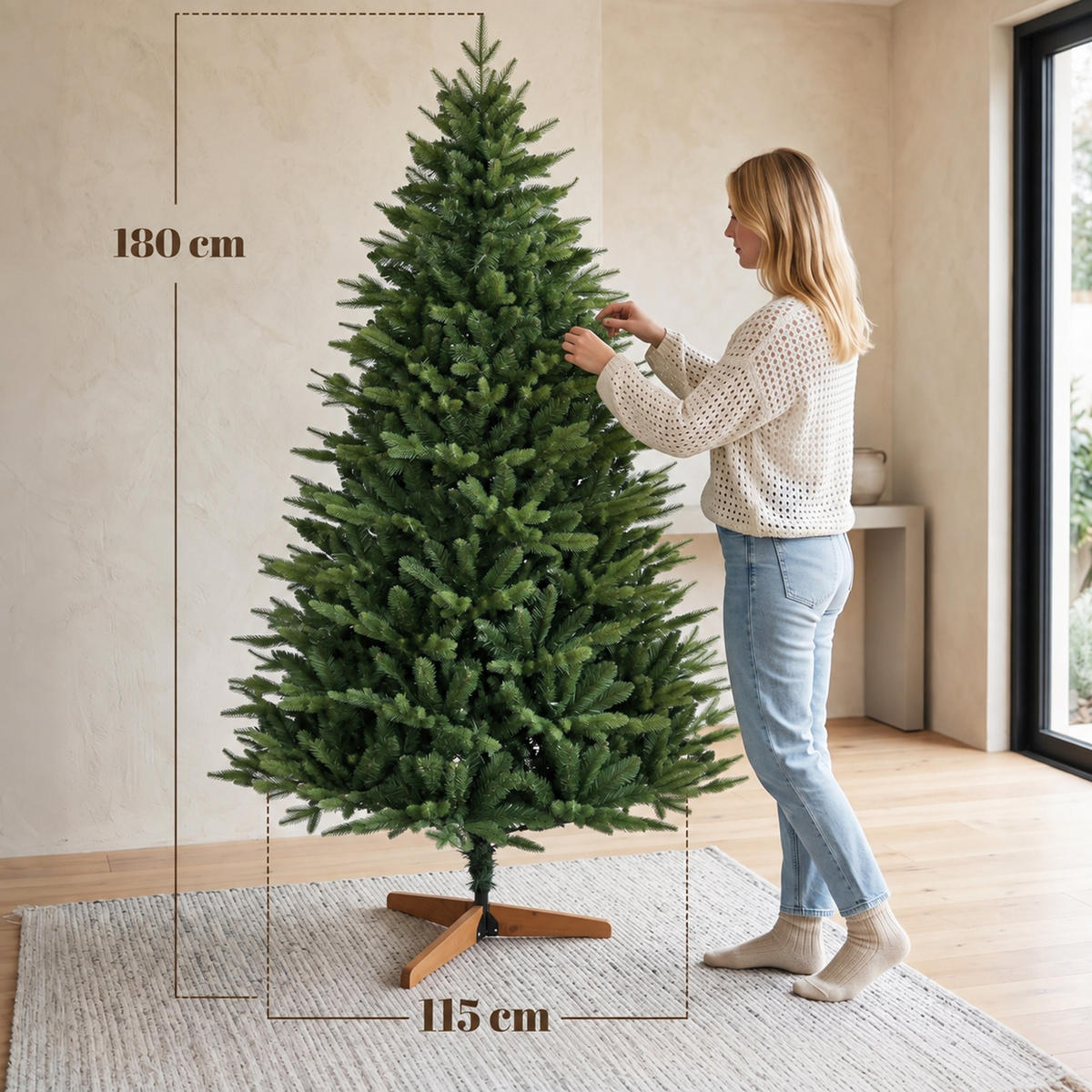 WEIHNACHTSBAUM Kunststoff Kiefernholz Grün - Grün, Kunststoff (180cm) - HOMCOM