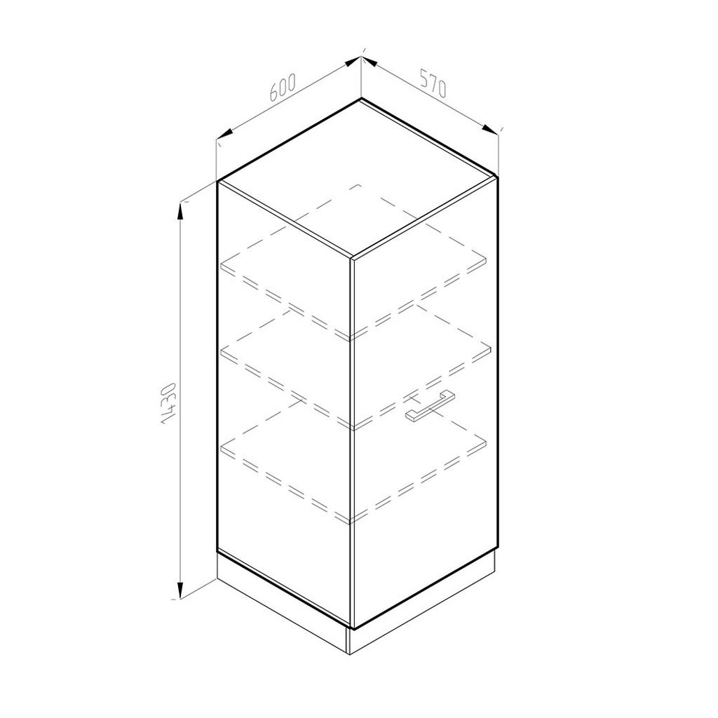 Thumbnail - Vicco Hochschrank, Creme, Weiß, Holzwerkstoff, 4 Fächer, Rechteckig, 60x143x57 cm, Küchen, Küchenmöbel, Küchenschränke, ...