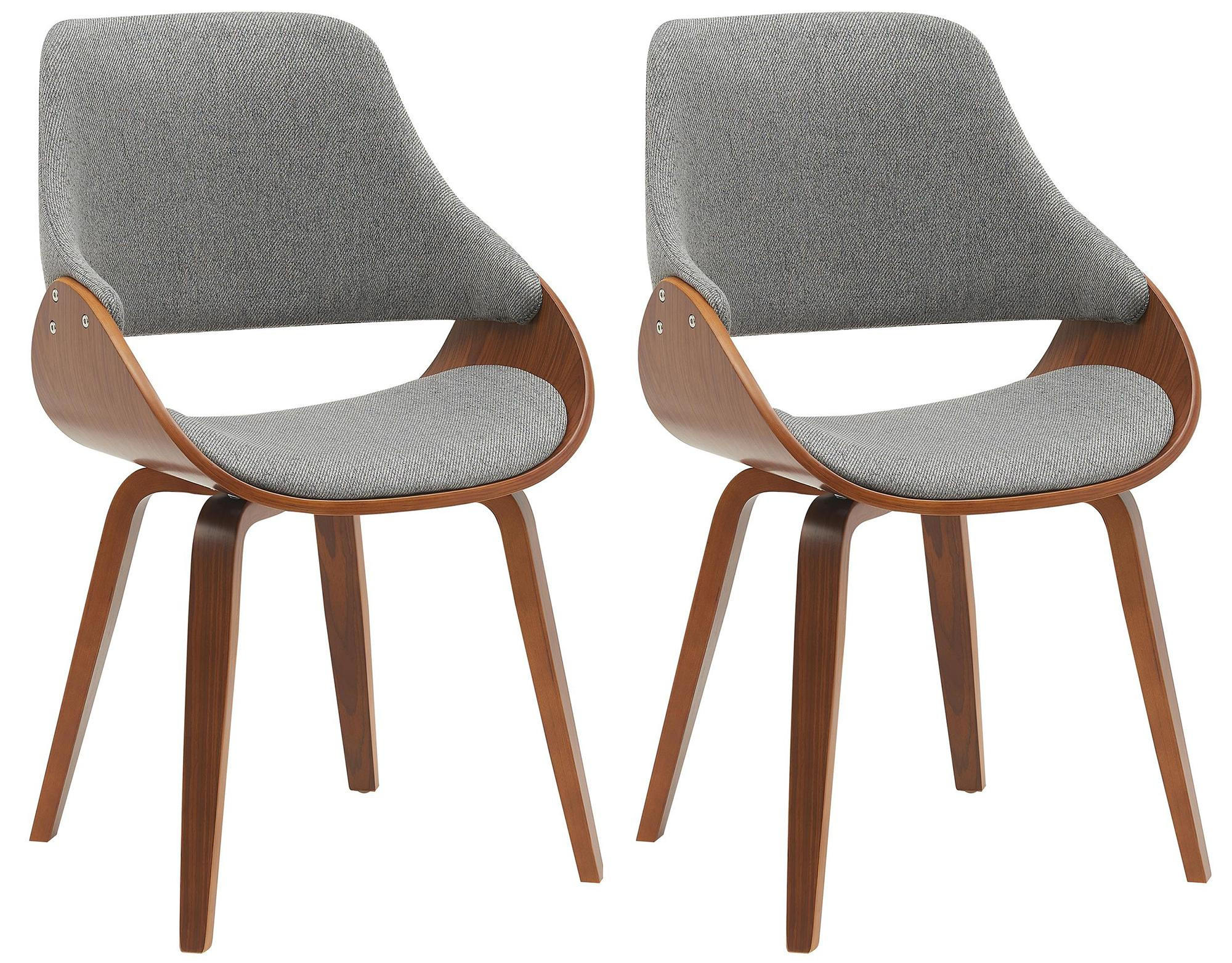 ESSZIMMERSTUHL 2er Set Stoff Walnuss/Dunkelgrau - Dunkelgrau/Walnussfarben, Holz/Textil (52/86/54cm) - CLP