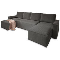 ROHOVÁ SEDAČKA ASPRA grafitová - šedá/grafitová, dřevo/textil (295/140cm) - MASSENO