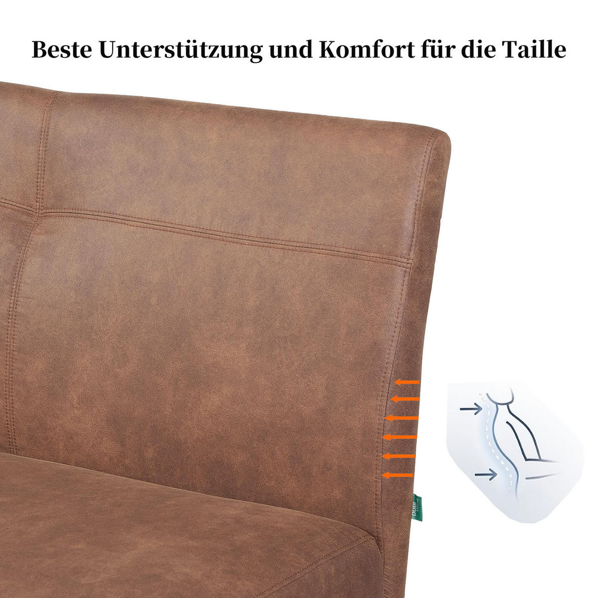 SITZBANK JOYCE - Braun, Metall (160/91/66cm) - DUBI Möbel