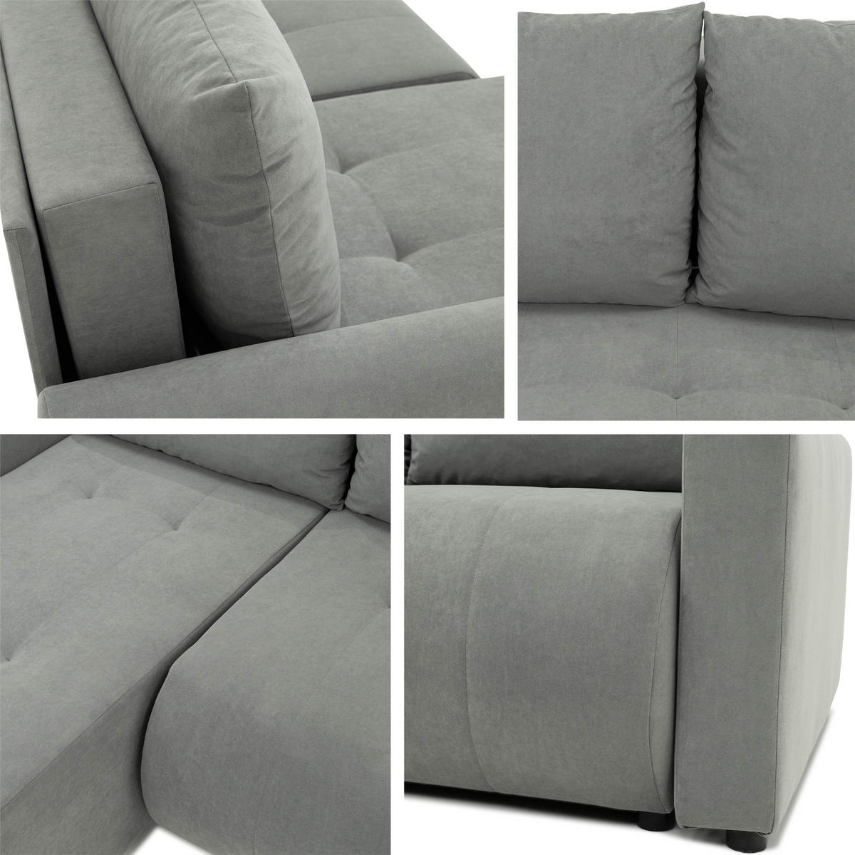 ECKSOFA Sprint - Schwarz/Grau, Holz/Kunststoff (230/149cm) - MIRJAN24