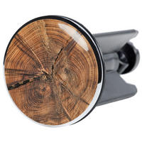 WASCHBECKENSTÖPSEL Old Tree - Braun, Kunststoff/Metall (4/7/7cm) - Sanilo