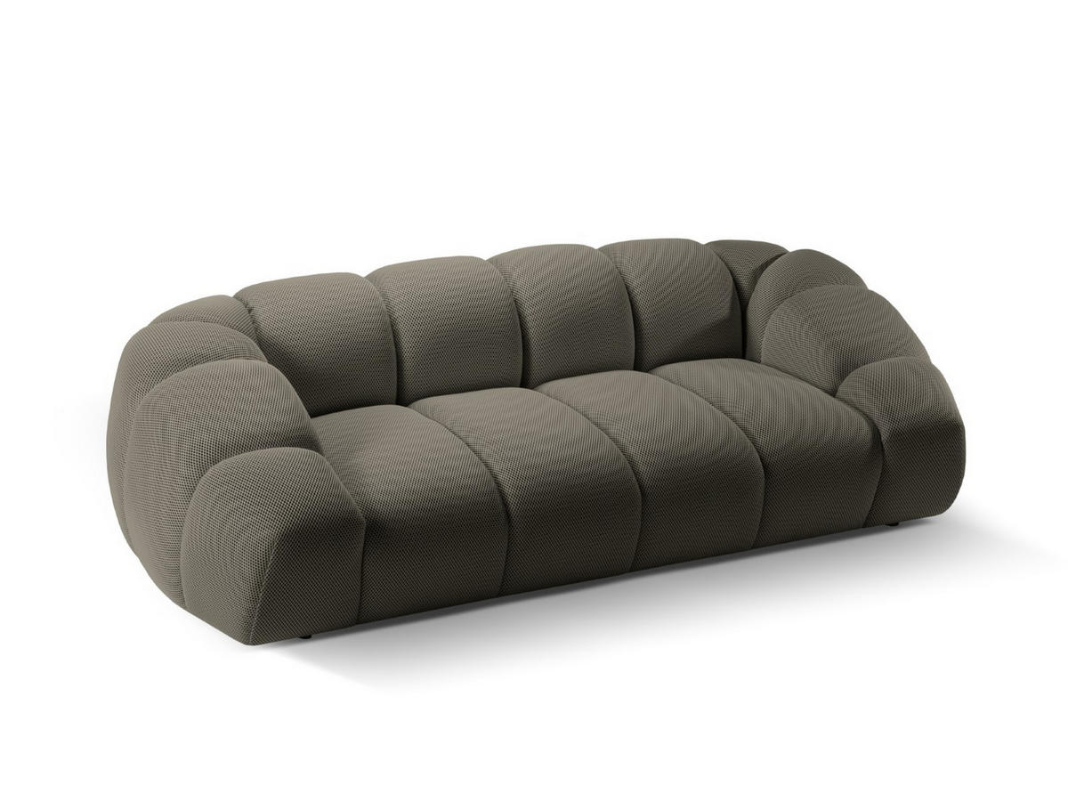 SOFA Diana aus 3D-Stoff Stahl 3 Sitzplätze - Edelstahlfarben, Textil (114/72/234cm) - Micadoni