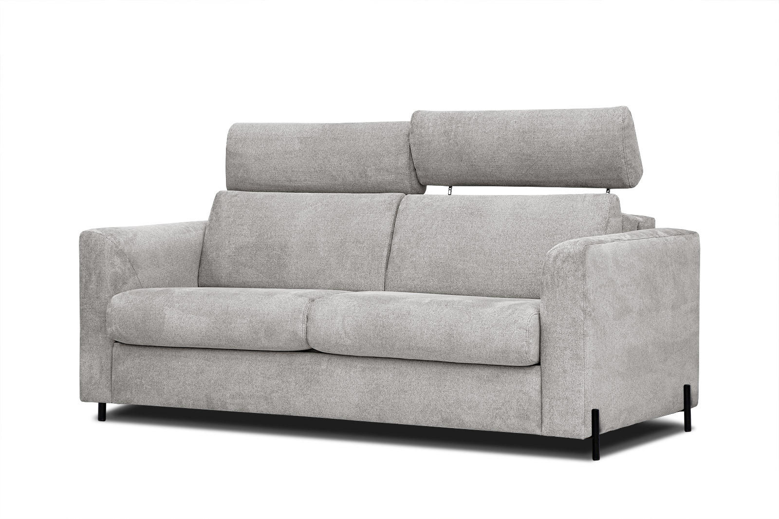 SOFA MEZO 3-Sitzer mit Schlaffunktion, beige - Beige/Schwarz, Holz/Textil (232/90/107cm) - Courtois Laville
