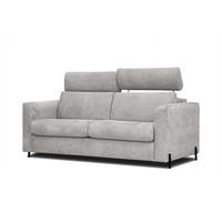 SOFA MEZO 3-Sitzer mit Schlaffunktion, beige - Beige/Schwarz, Holz/Textil (232/90/107cm) - Courtois Laville