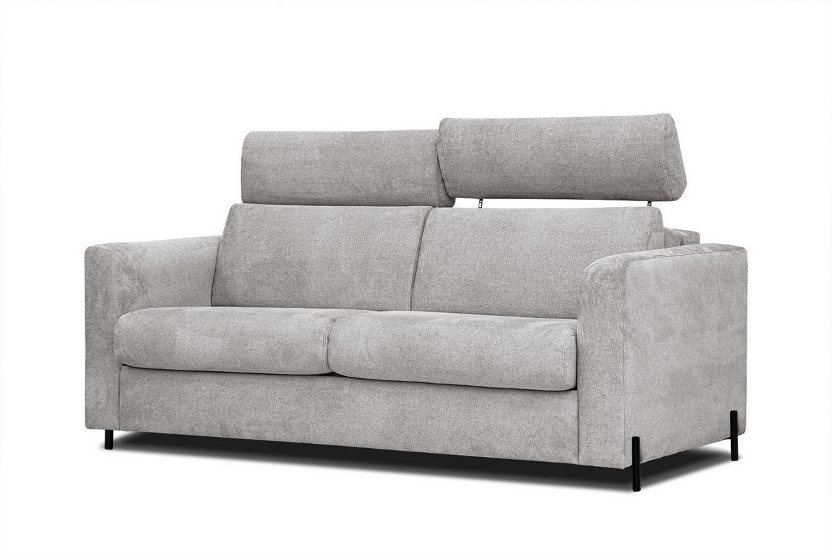 SOFA MEZO 3-Sitzer mit Schlaffunktion, beige - Beige/Schwarz, Holz/Textil (232/90/107cm) - Courtois Laville