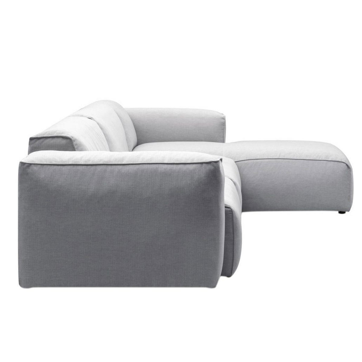 3-SITZER ECKSOFA mit Longchair - Hellgrau/Schwarz, Kunststoff/Textil (317/173cm) - home24