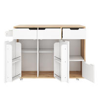KÜCHENINSEL 120/70/85 cm Weiß mit 360°-Lenkrollen, Schubladen, Schranktüren und offenen Fächern - Weiß, Holz/Holzwerkstoff (120/85/46cm) - Oxeza