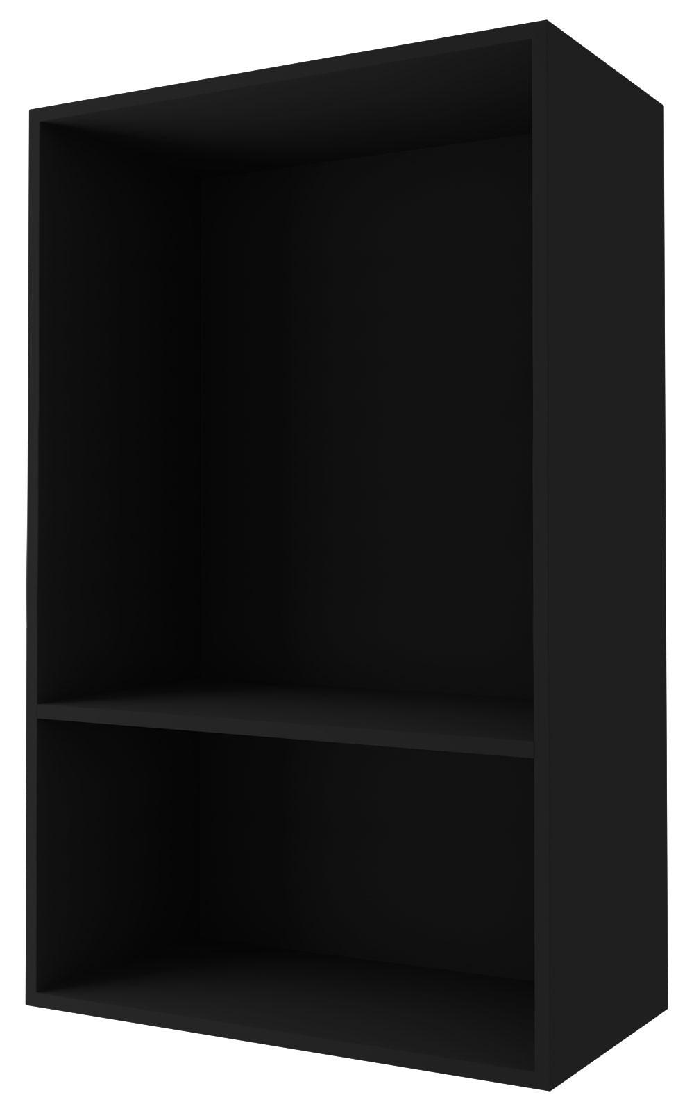 MIKROWELLENUMBAUSCHRANK Essen W4MK/60 Graphit Hochglanz / Schwarz Matt 60 / 32,5 / 96cm - Schwarz/Graphitfarben, Holz/Holzwerkstoff (60/96/32.5cm) - Feldmann-Wohnen