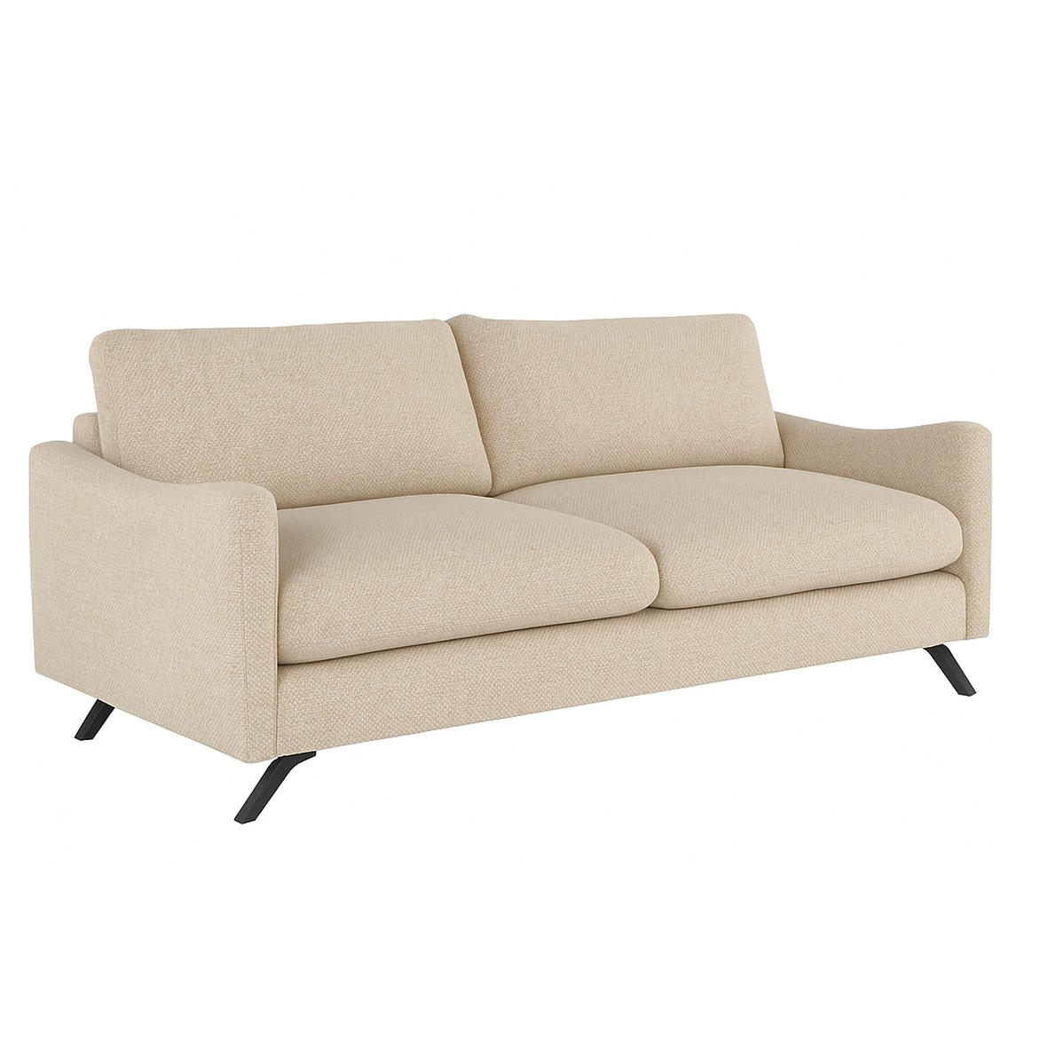 SOFA CLOUD mit schwarz Metallbeinen, Beige - Beige, Textil (235/98/107cm) - KS Home Concept