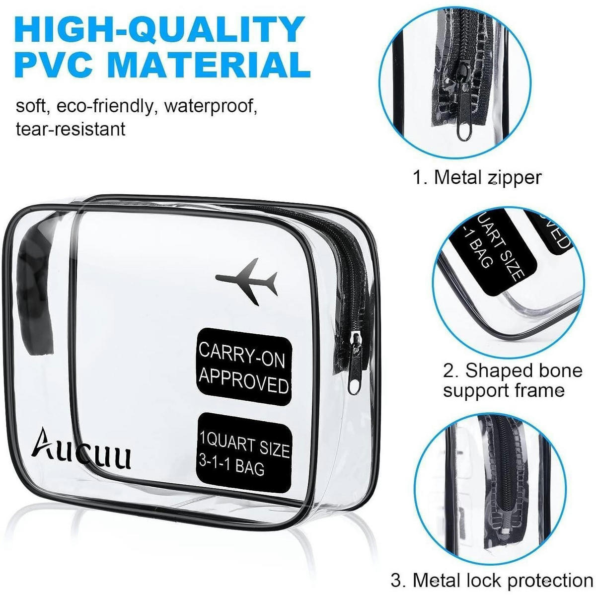 KULTURTASCHE 3-teiliges Set Transparent - Transparent, Kunststoff (22/2/26cm)