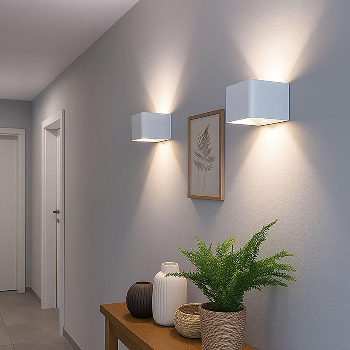 LED WANDLEUCHTE Veronika Weiß - Weiß, Metall (10.1/8/10.2cm) - Globo Lighting