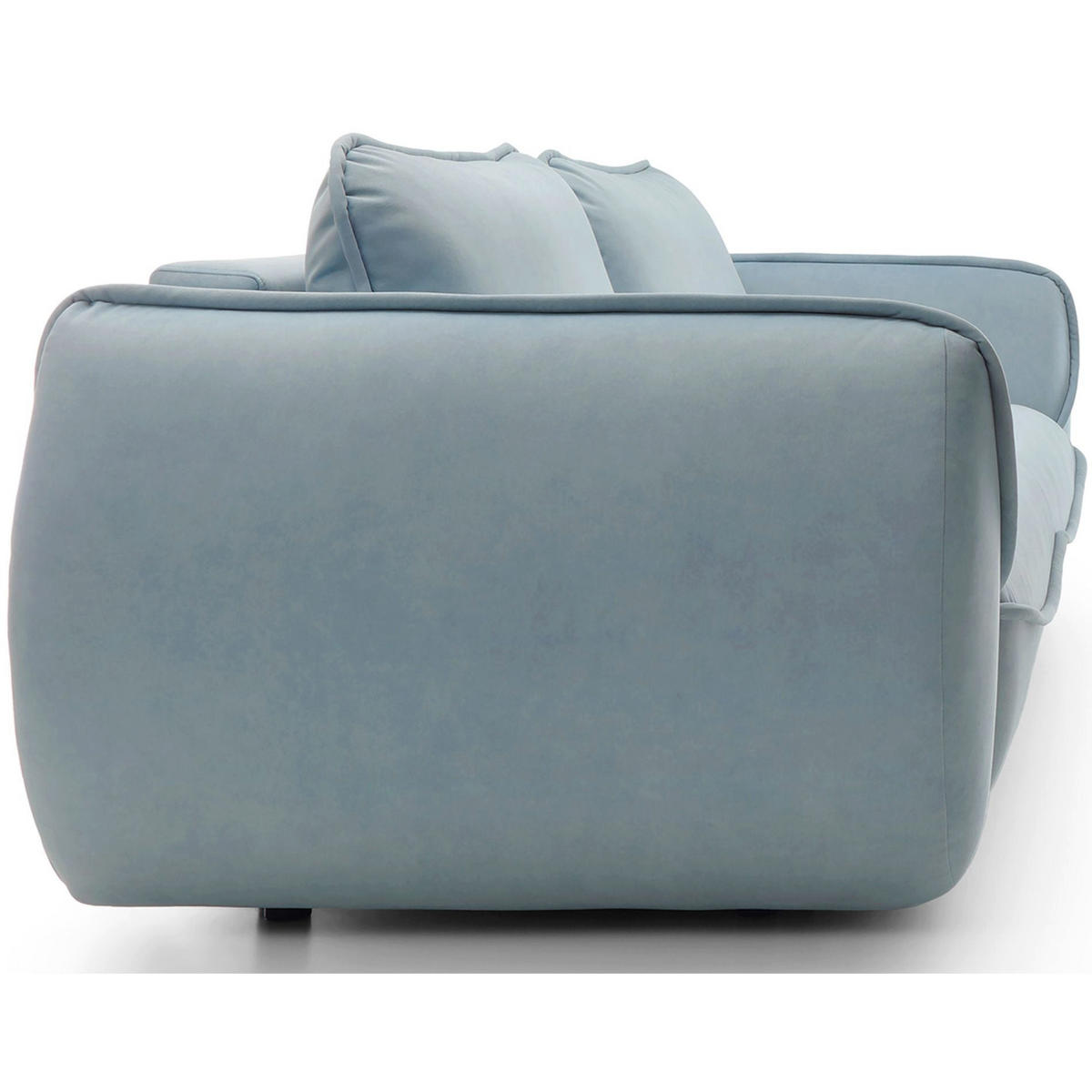 3-SITZER SOFA Cutie Blau Easy-Clean-Velours - Schwarz/Hellblau, Textil (257/90/114cm) - Selsey