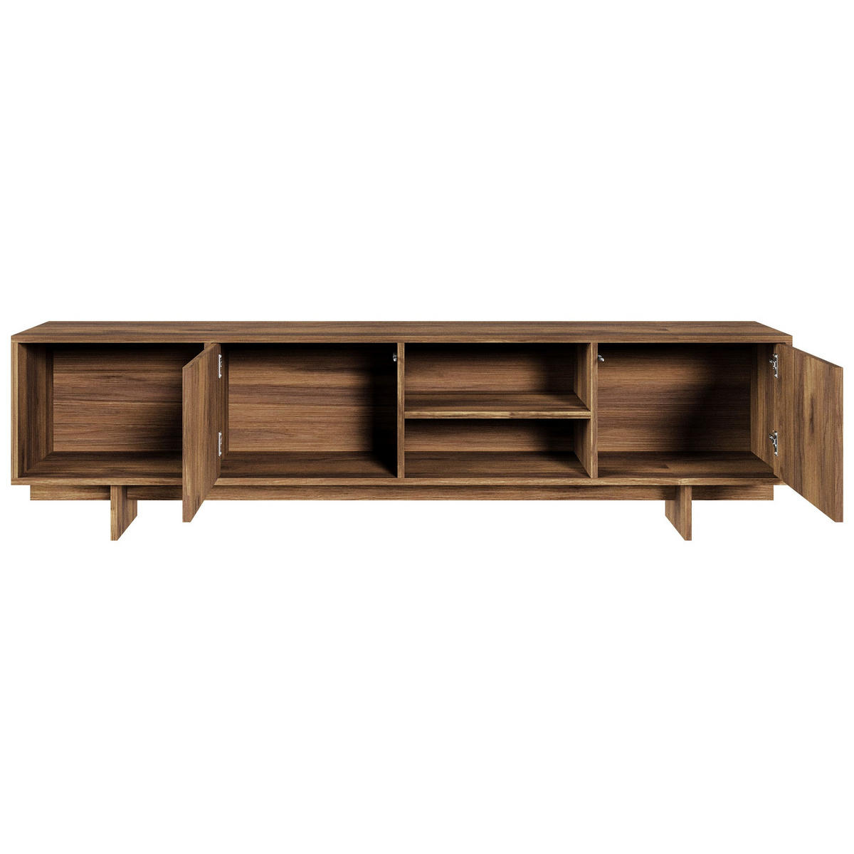 TV-STOLEK Sanva Ořech warmia 200 cm - tmavě hnědá, kompozitní dřevo (200/55/35cm) - Selsey