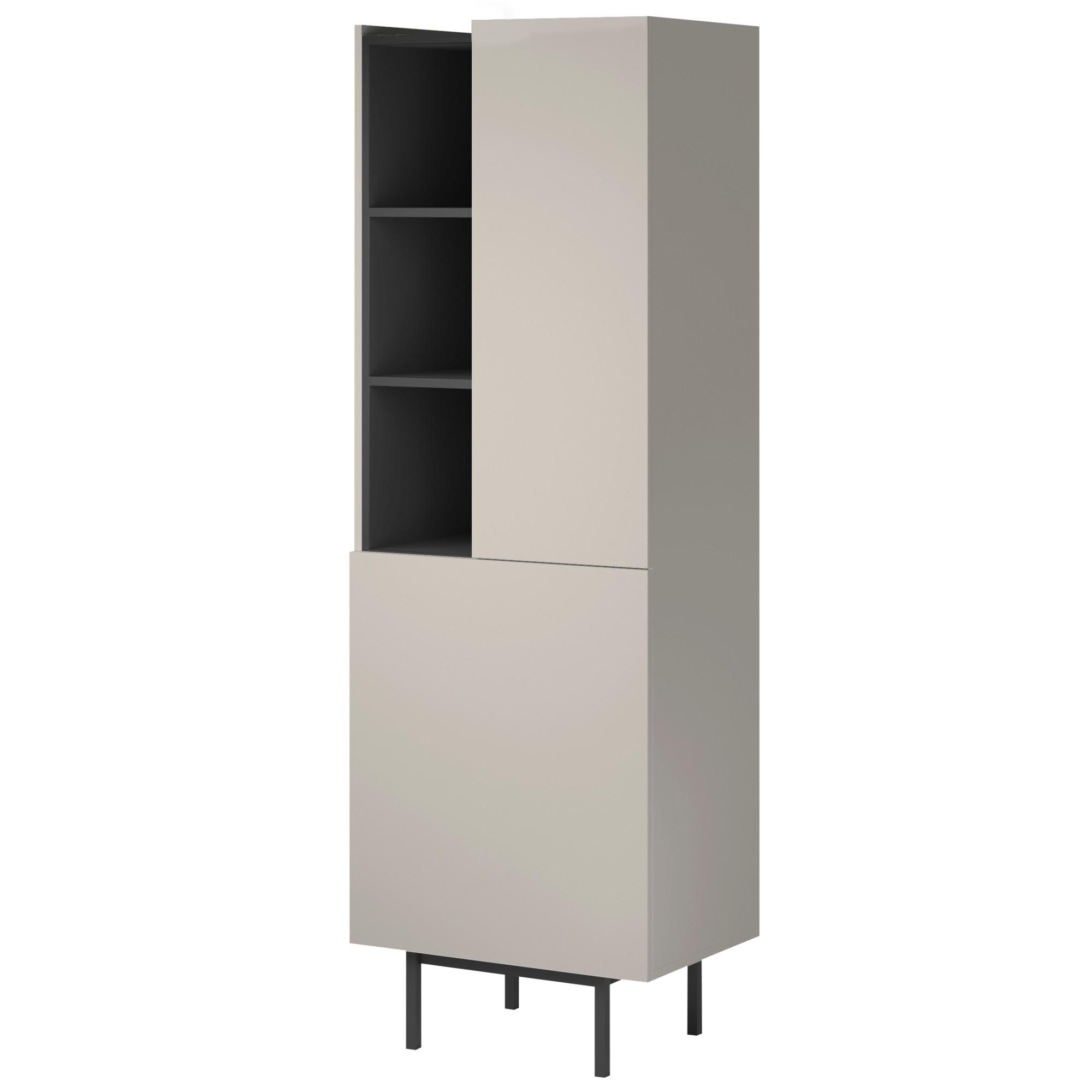 REGAL Noel 60 Kaschmir/Schwarz (Rechts) - Kaschmir/Schwarz, Holzwerkstoff/Metall (60/180/42cm) - mzm24