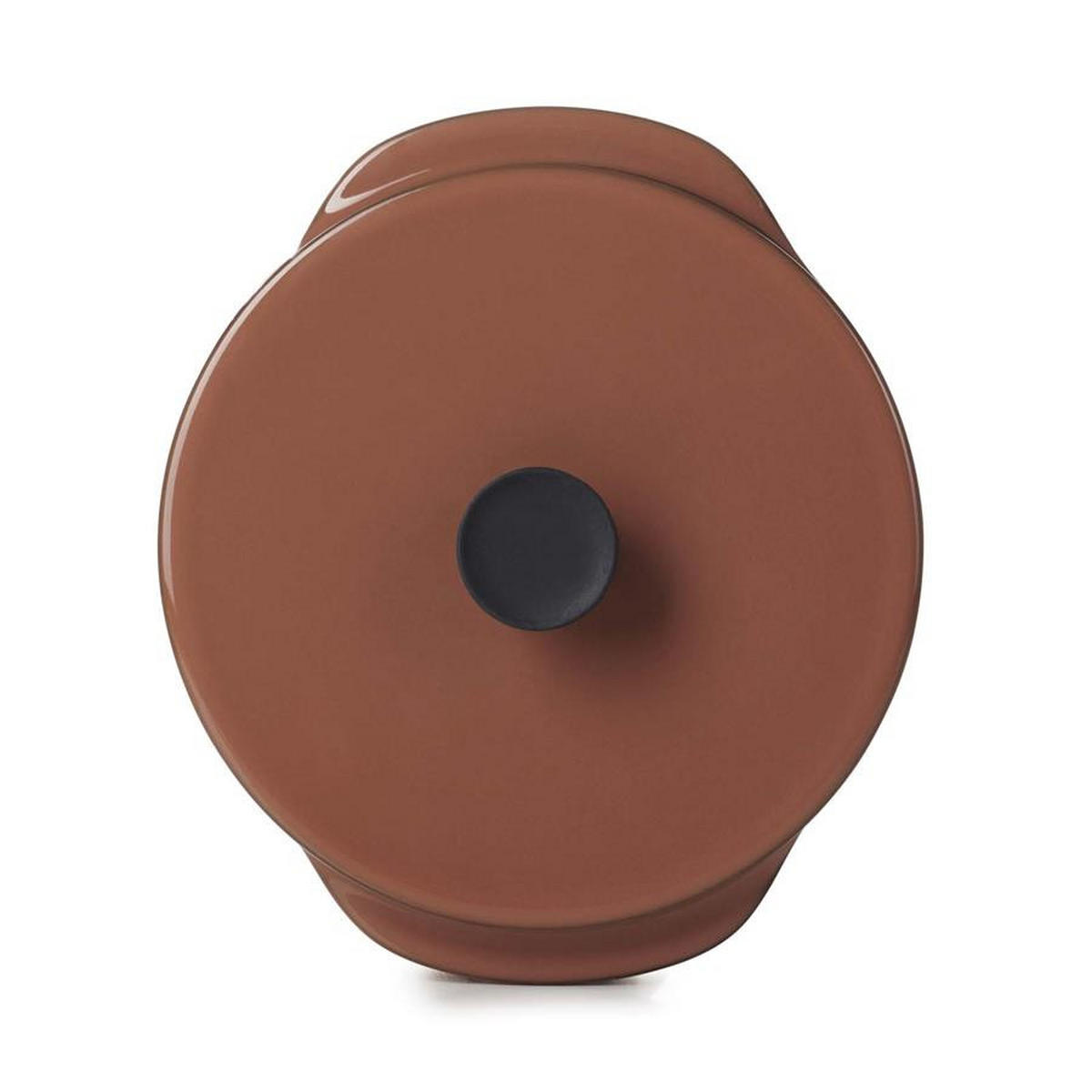 KASSEROLLE MIT DECKEL CARACTERE 25 cl Zimt - Braun, Keramik (12cm) - Revol Porcelaine France