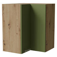 ECKHÄNGESCHRANK Brerra W12/60 Eiche Artisan / RAL 6025 farngrün Matt 60 / 60 / 72cm - Eiche Artisan/Grün, Holz/Holzwerkstoff (60/72/60cm) - Feldmann-Wohnen