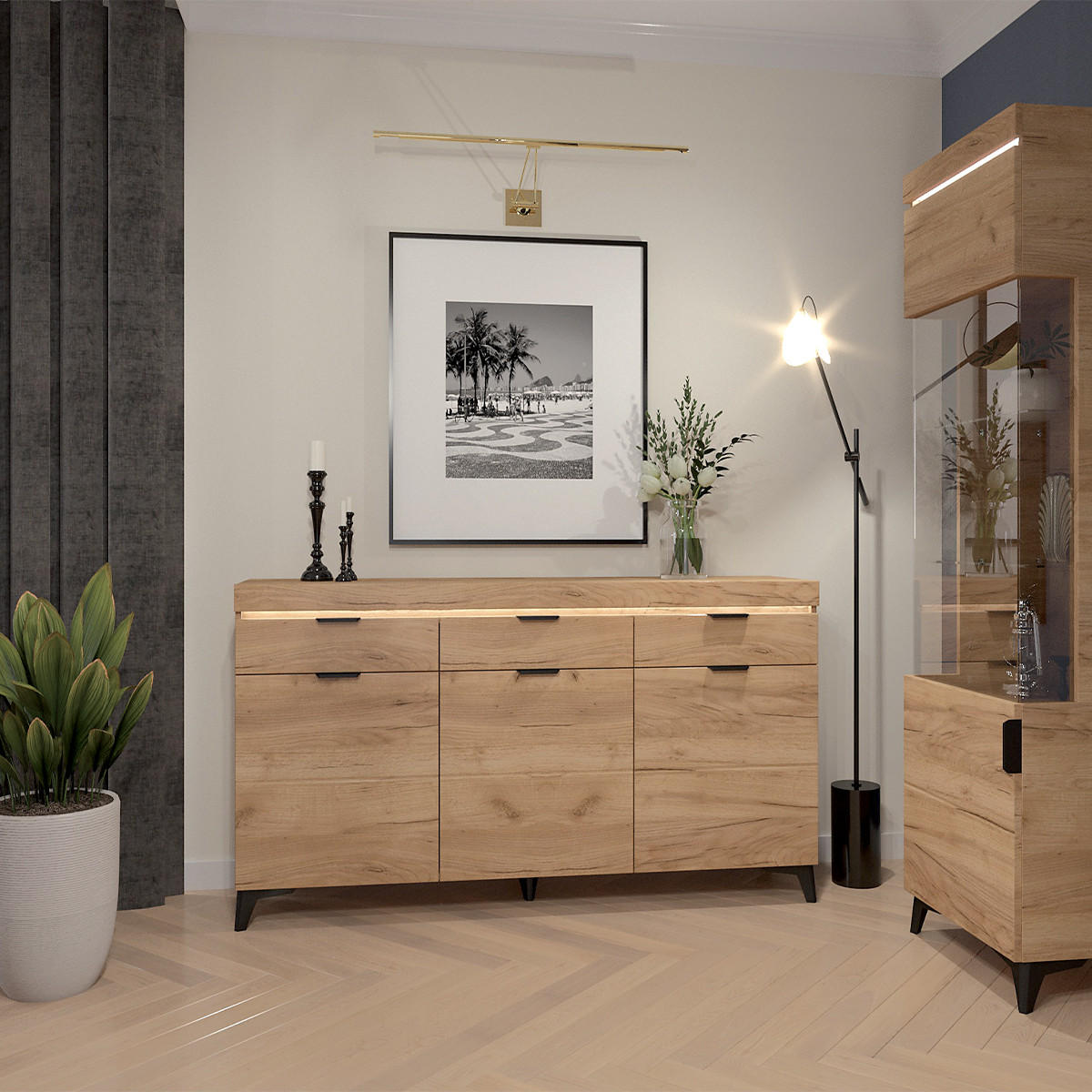 SIDEBOARD Ruben Holz - Braun, Holzwerkstoff (157/90/40cm) - Petits-meubles