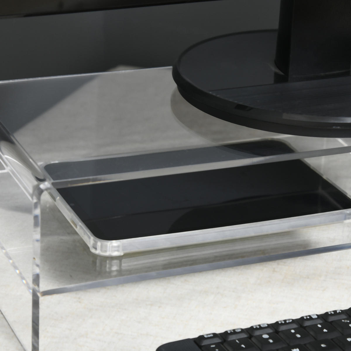 MONITORSTÄNDER DE-09032 Transparent - Transparent, Kunststoff (50.8/19/12cm) - ComfortXL
