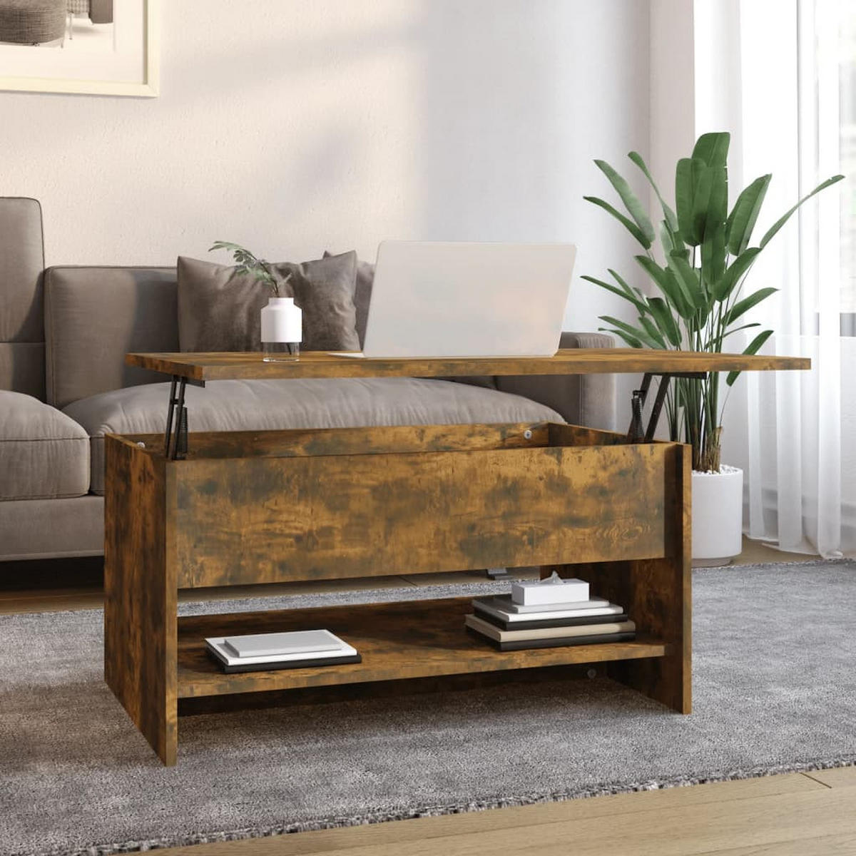COUCHTISCH Räuchereiche 80x50x40 cm Holzwerkstoff - Braun, Holzwerkstoff (80/50/40cm) - furnicato