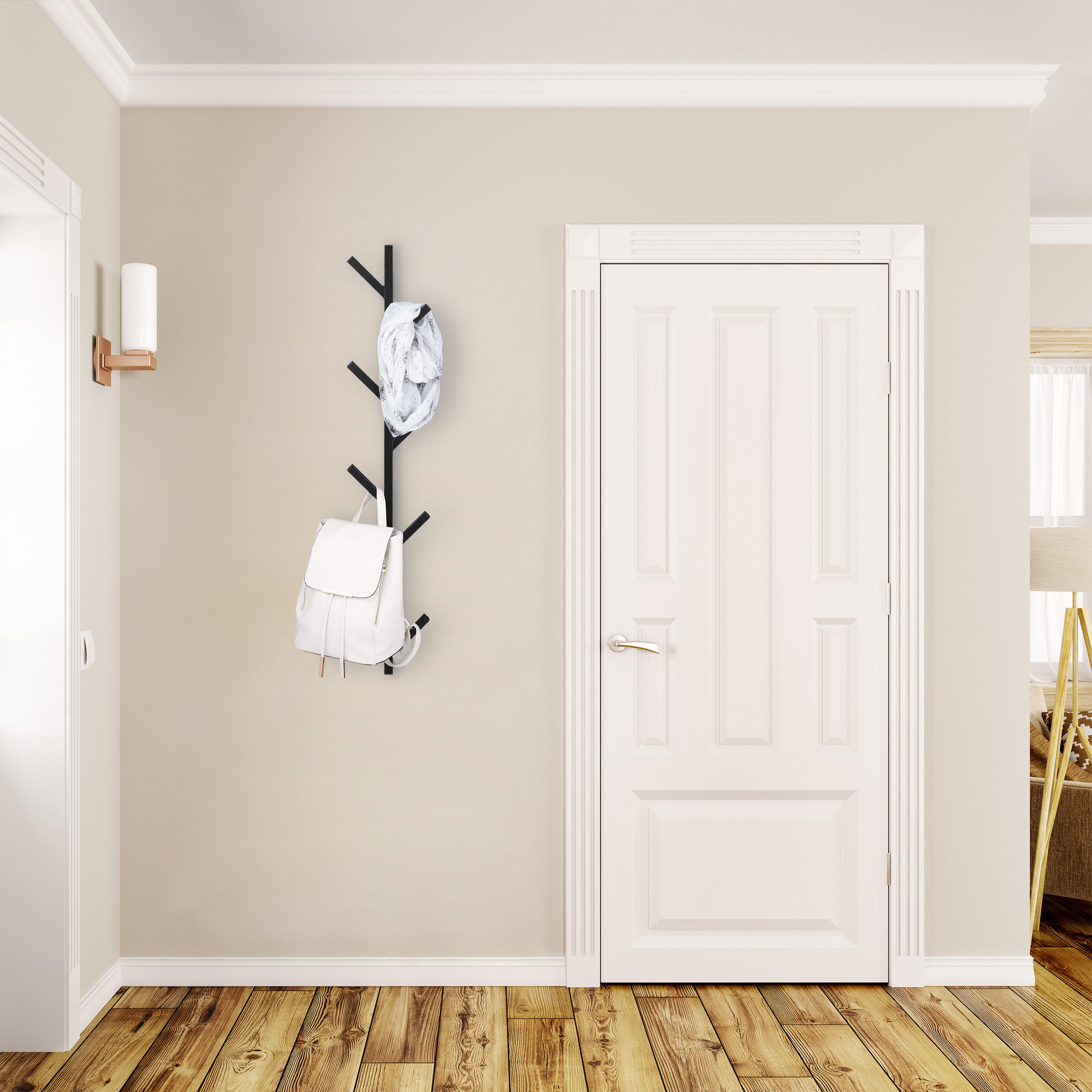 WANDGARDEROBE - Schwarz, Metall (19.5/100.5/7cm) - Relaxdays