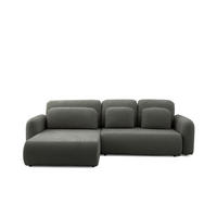 ECKSOFA NEST L Universal mit Schlaffunktion 157x240 Webstoff Dunkelgrau - Dunkelgrau/Schwarz, Holz/Textil (280/187cm) - Muffo
