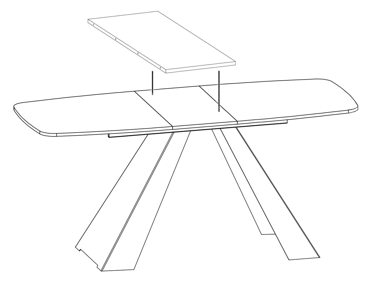 ESSTISCH Myron Chromix weiß 160 - 200 / 80 / 76cm - Schwarz/Weiß, Holz/Holzwerkstoff (80/200/76cm) - Feldmann-Wohnen