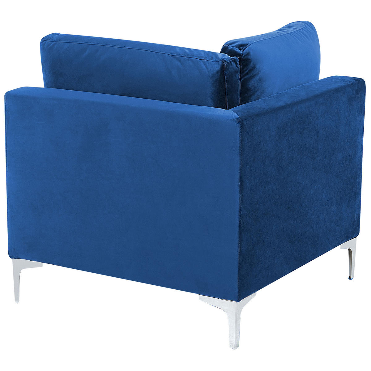 3-SITZER-SOFA Samtstoff marineblau mit Ottomane Evja - Blau, Textil (235/84/85cm) - Beliani