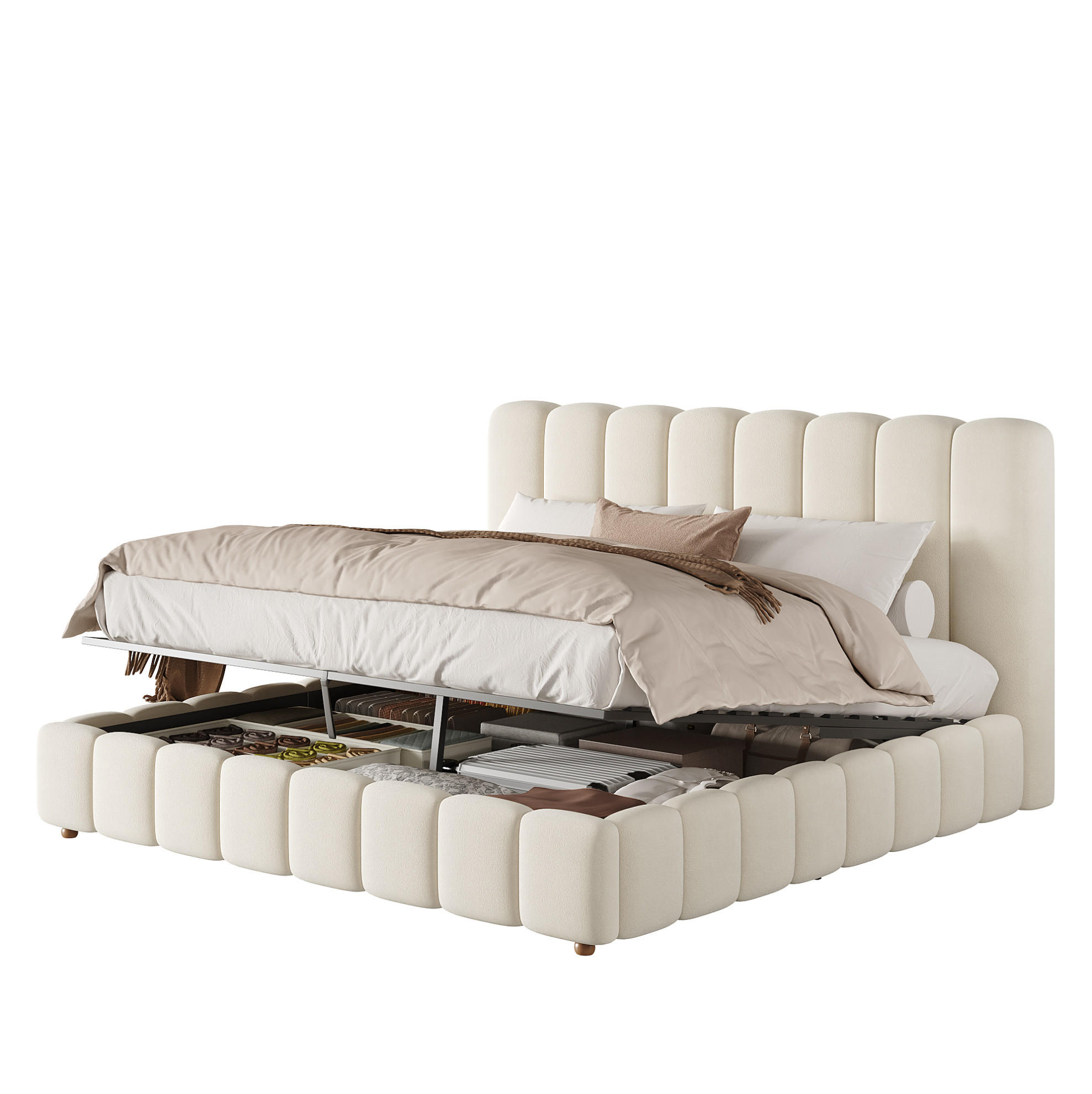 Ivmeu Polsterbett Beige 160x200 cm
